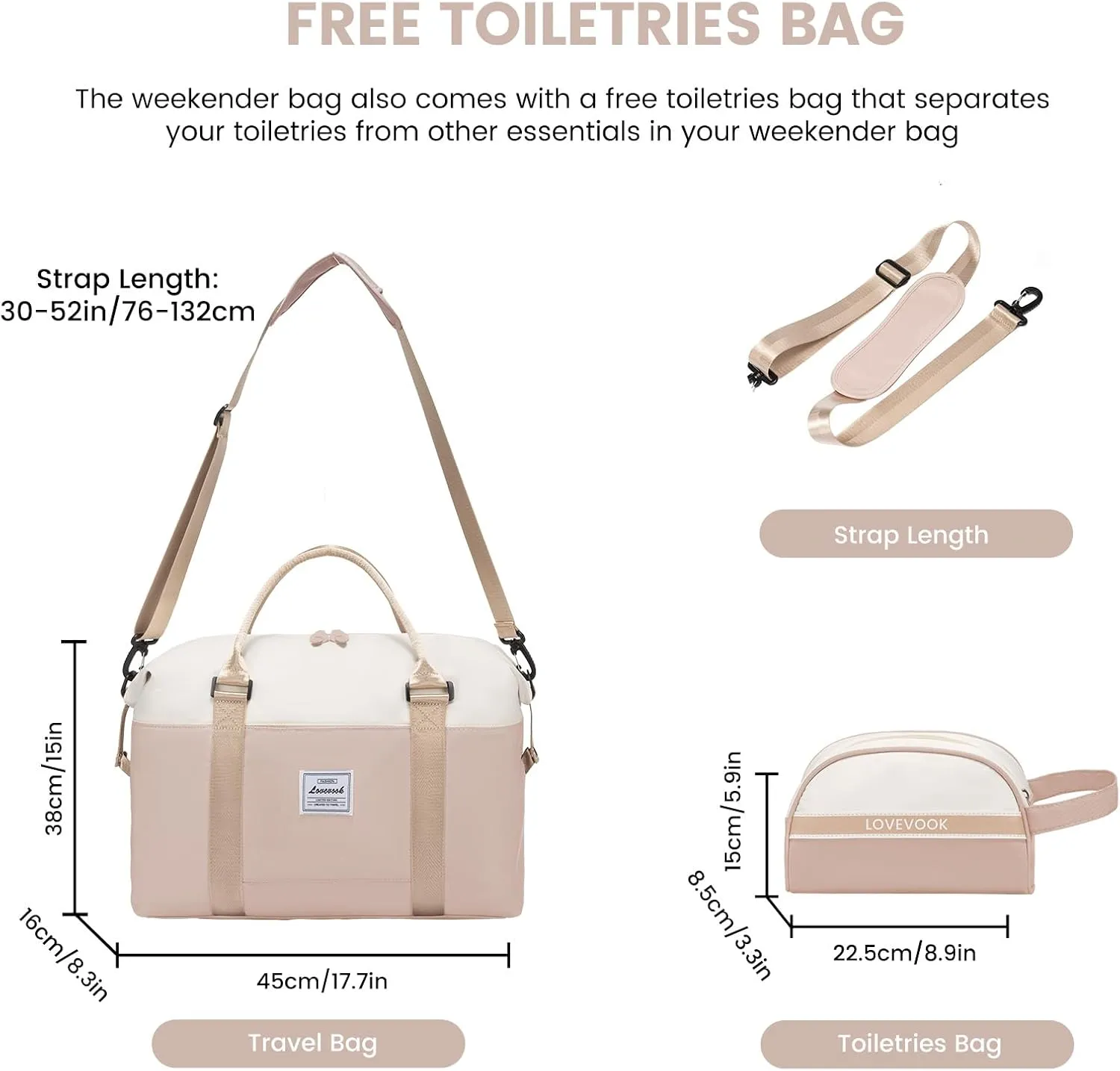 LOVEVOOK Weekender Bag for Women Cute Travel Tote Bag Gym Duffel Bag with Toiletry Bag Carry On Bag Overnight Hospital Bag