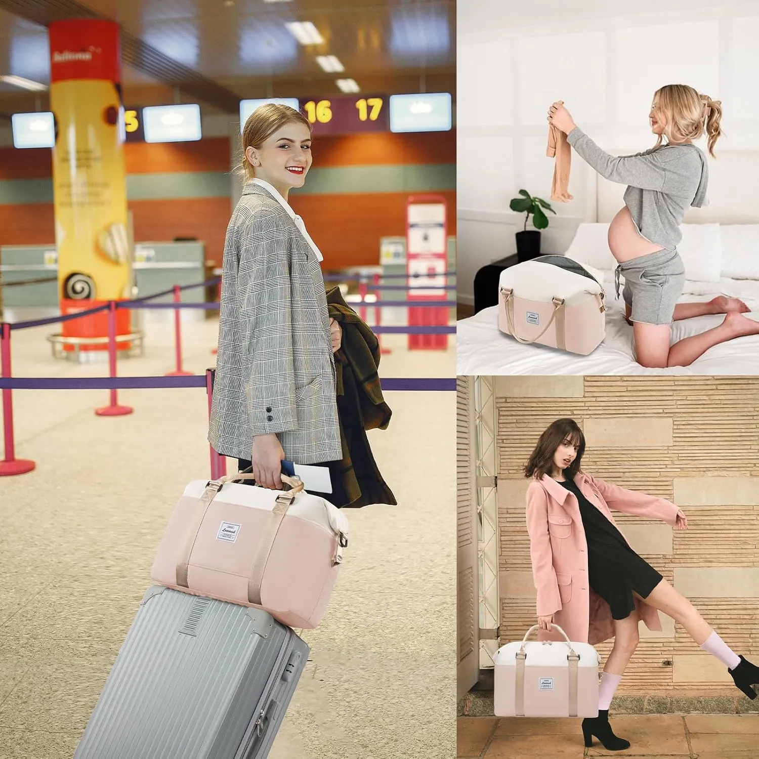 LOVEVOOK Weekender Bag for Women Cute Travel Tote Bag Gym Duffel Bag with Toiletry Bag Carry On Bag Overnight Hospital Bag