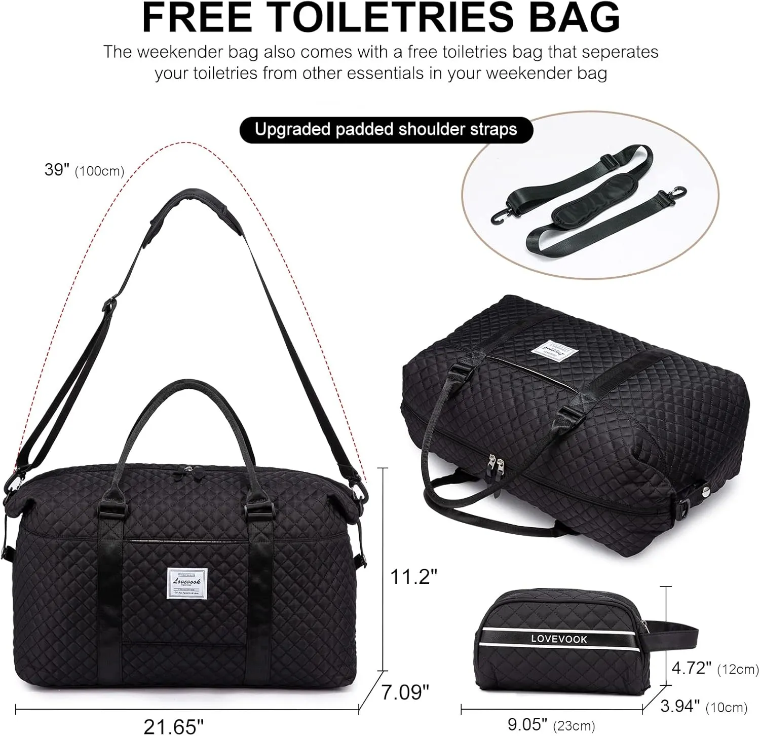 LOVEVOOK Weekender Bag for Women Cute Travel Tote Bag Gym Duffel Bag with Toiletry Bag Carry On Bag Overnight Hospital Bag