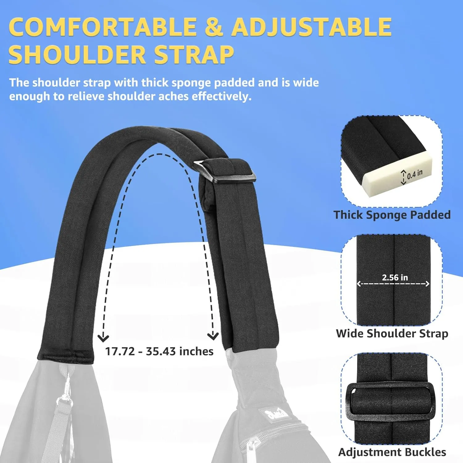 Lukovee Pet Sling, Hand Free Dog Sling Carrier Adjustable Padded Strap Tote Bag, Shoulder Bag with Front Pocket Safety Belt Carrying Small Dog Cat Puppy Machine Washable (Black-WY,S)