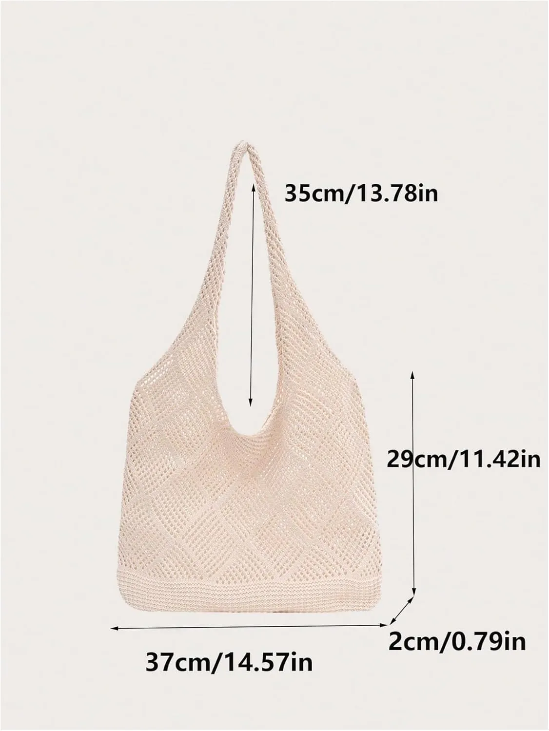 MakeMeChic Women's Crochet Hollow Out Double Strap Beach Shoulder Bag Tote Handbags