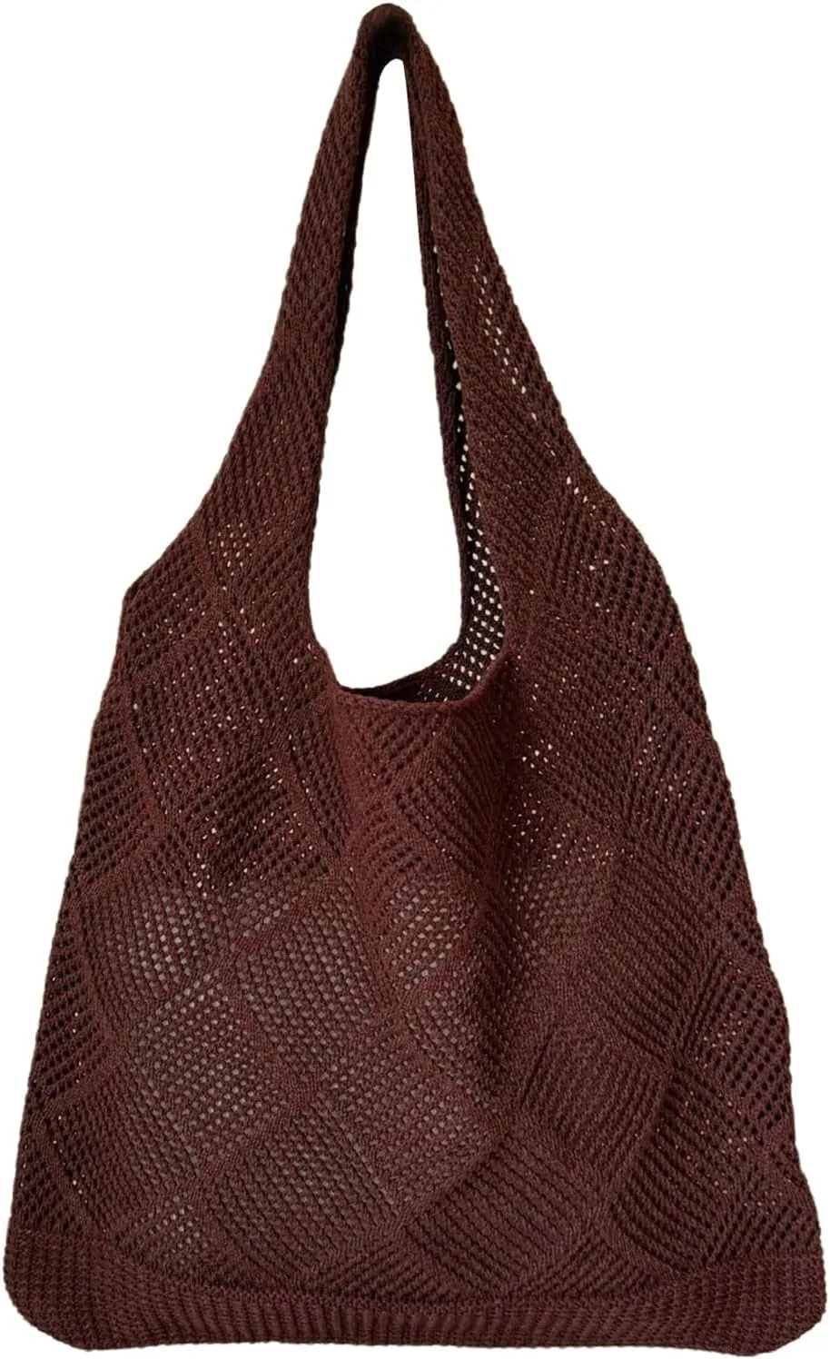 MakeMeChic Women's Crochet Hollow Out Double Strap Beach Shoulder Bag Tote Handbags