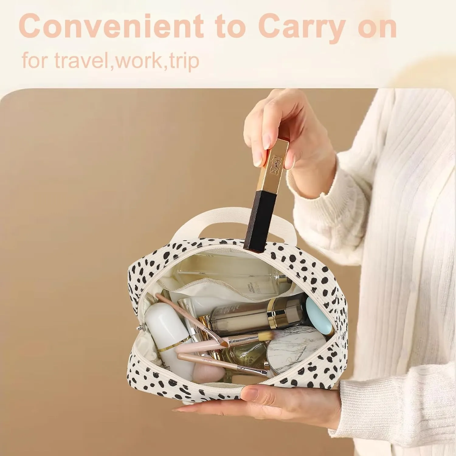 Makeup Bag for Women Cosmetic Bag Large Make Up Organizer Travel Toiletry Bags Waterproof Zipper Tote Pouch Purse for Girls