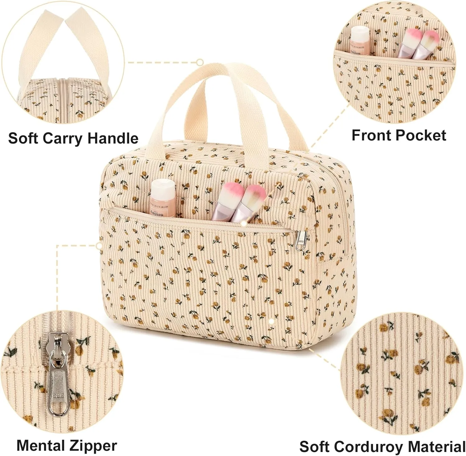 Makeup Bag for Women Cosmetic Bag Large Make Up Organizer Travel Toiletry Bags Waterproof Zipper Tote Pouch Purse for Girls