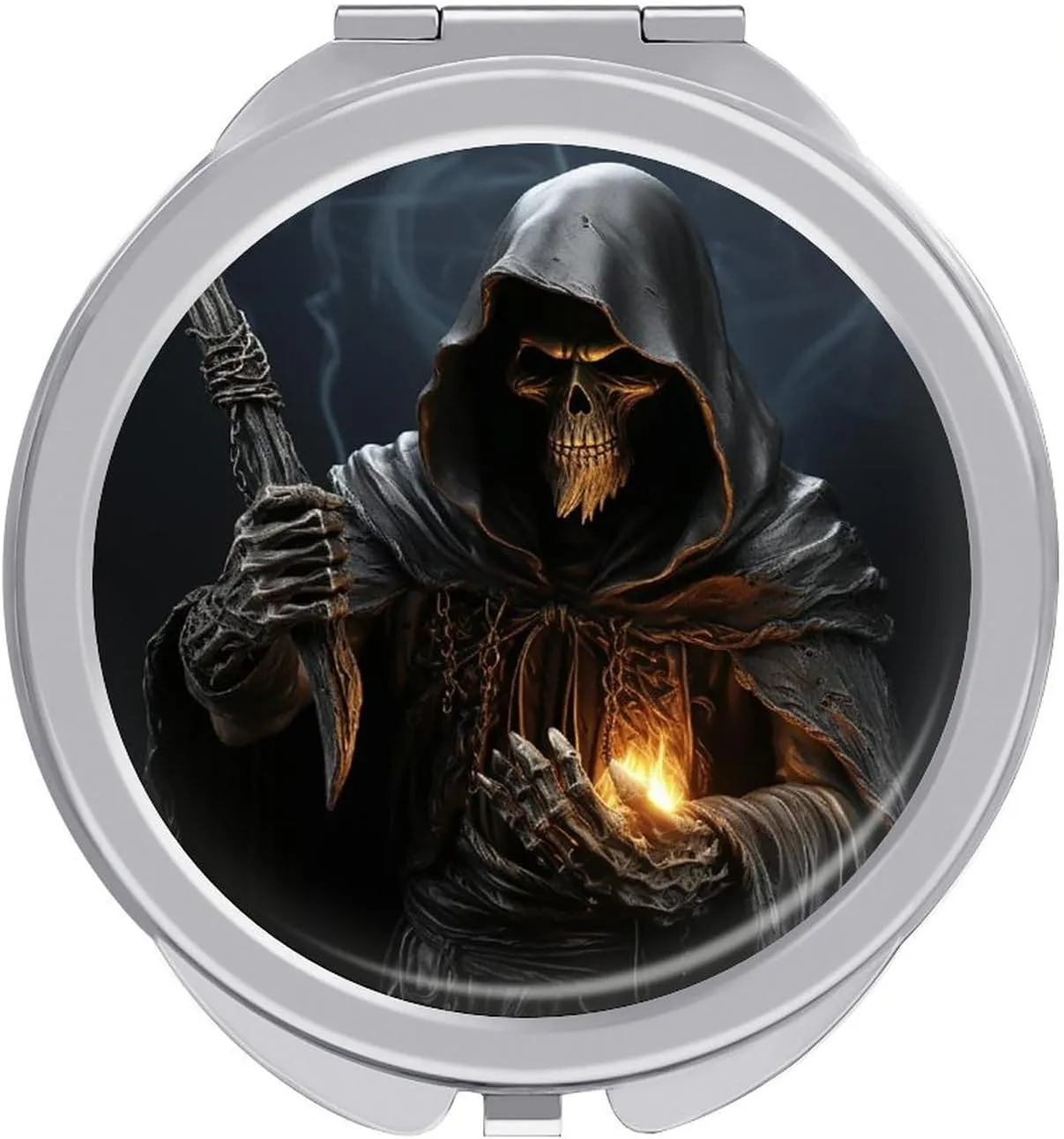 Makeup Mirror Grim-Reaper Vanity Mirror 1X/2X Magnifying Mirror Compact Travel Makeup Mirror for Handbag Pocket Wallet, Portable, Folding, Handheld 2.4 Inch