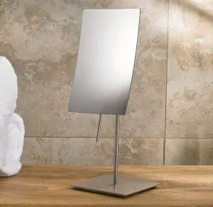 Marriott Minimalist Table-Top Vanity Mirror - Swivel Vanity Mirror with 3X Magnification - Chic Brushed Nickel Finish