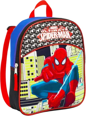 Marvel Spiderman Mini Toddler Preschool Backpack (11") (Spider-Man School Supplies Bundle)