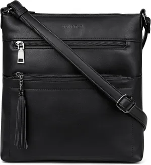 MASINTOR Crossbody Purses for Women, Multi Pocket Casual Crossbody Bag, Adjustable Strap Shoulder Bag with Tassel