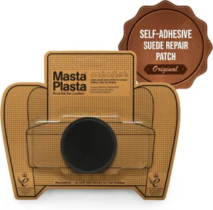 MastaPlasta Instant Self-Adhesive Premium Suede and Velvet Repair Patch. Black Suede 2-INCH Diameter Circle (5cm). Upholstery Quality Patches for Sofas, Car Interiors, Bags, Jackets & More