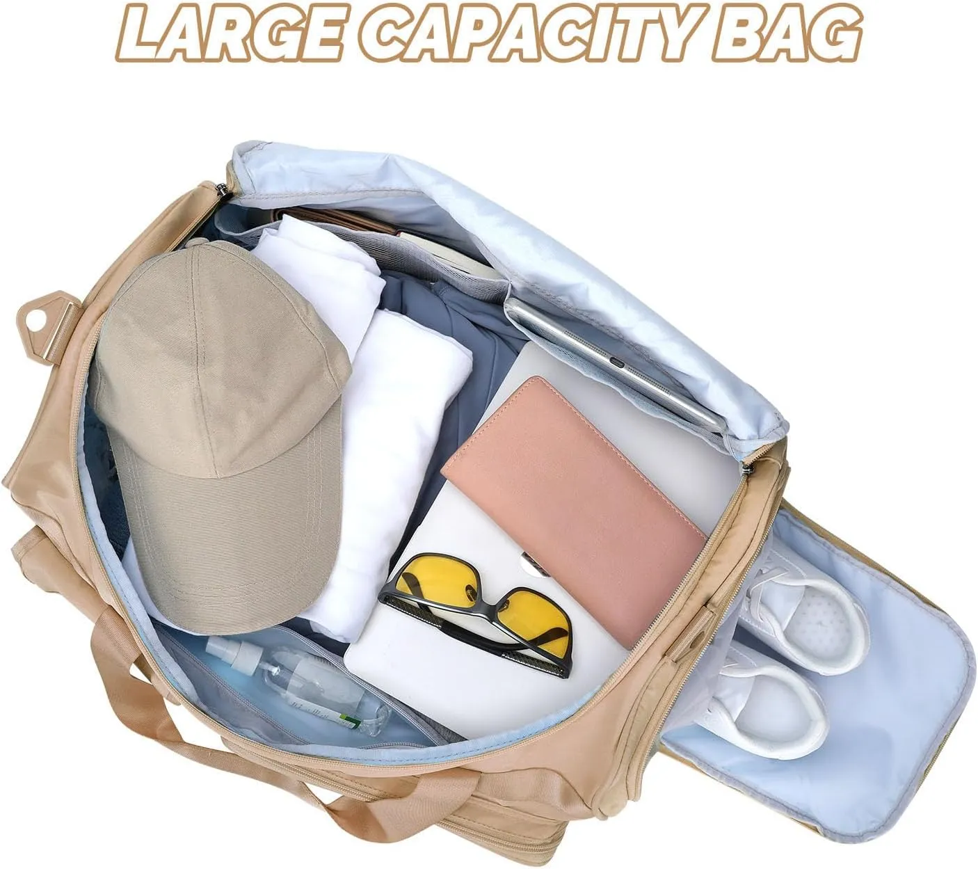 MAXTOP Travel Duffle Bag for Women Carry On Tote Weekender Overnight Bag Large Capacity Duffel Bag With Shoe Compartment,Gym Tote Bag with Dry and Wet Separation