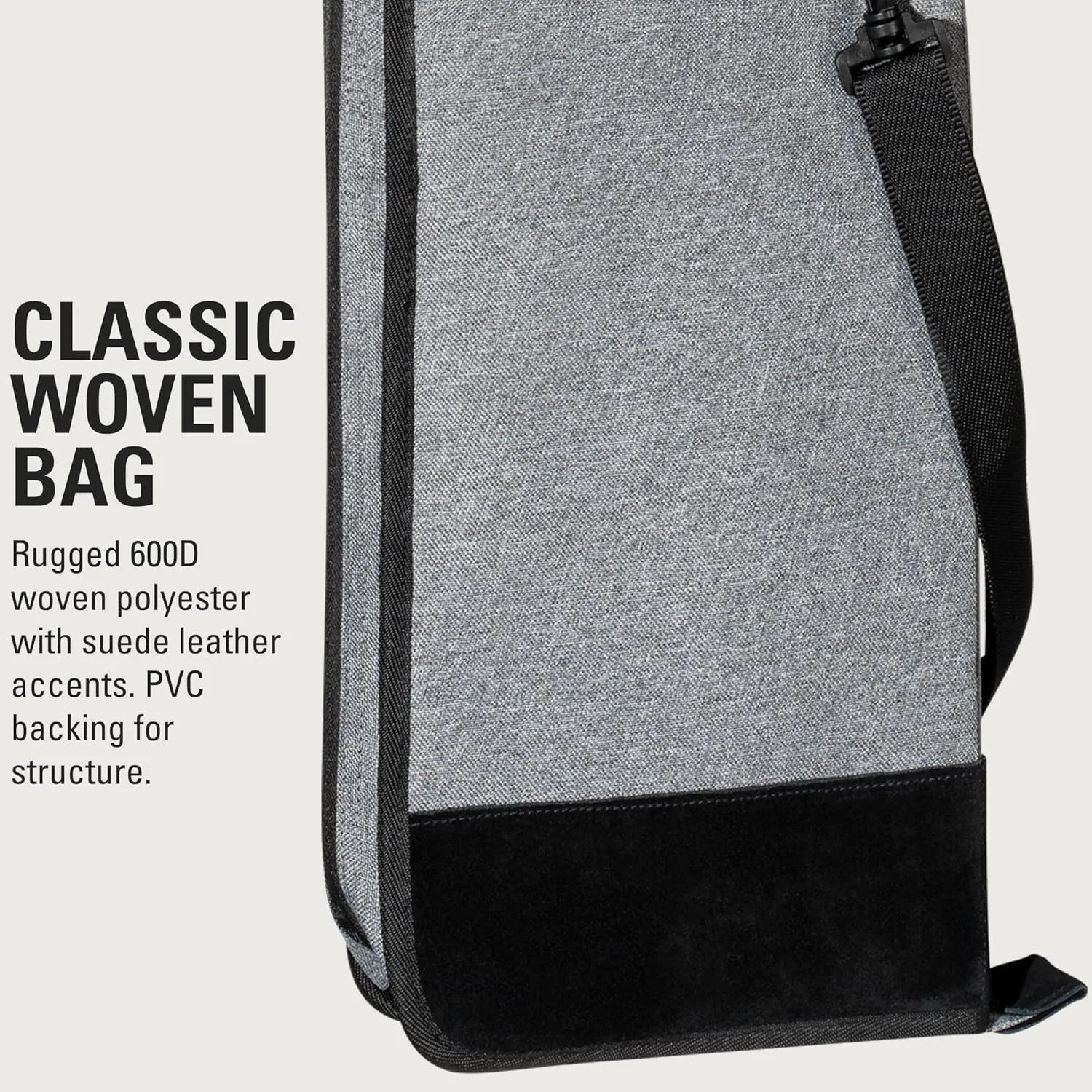 Meinl Cymbals Drumstick Bag — Classic Woven — for Sticks, Mallets, Brushes and Rods, Heavy-Duty Fabric with Shoulder Strap Plus Floor Tom Hooks, 2-Year Warranty (MCSBGY)