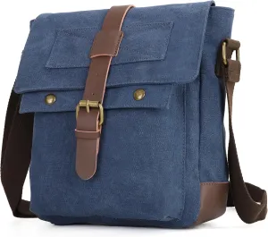 Men Small Canvas Crossbody Messenger Purse Shoulder Bag Small Vintage Satchel Travel Bags For Work Business Unisex