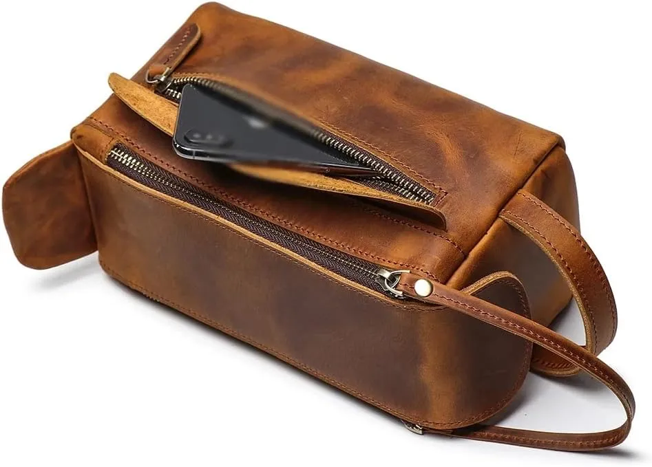 Men Women Leather Cosmetic Bags Travel Function Makeup Case Zip Make Up Organizer Storage Pouch Toiletry Beauty Wash Bag
