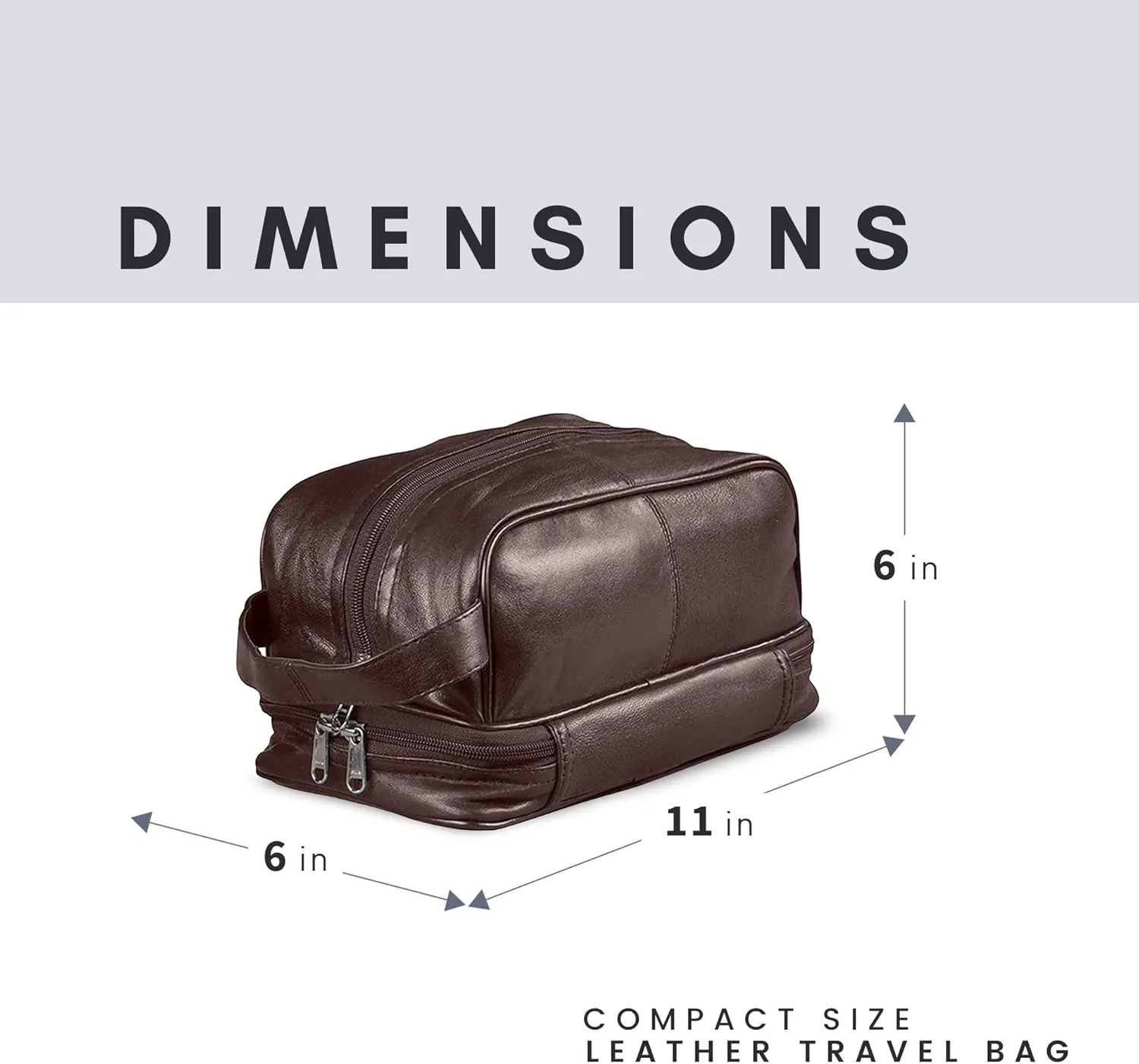 Mens Leather Toiletry Bag Dopp Kit (BROWN) Leather Toiletry Bag For Men (10x6x5) Our Shaving Bag Bottom Compartment Holds More In This Mens Toiletries Bag