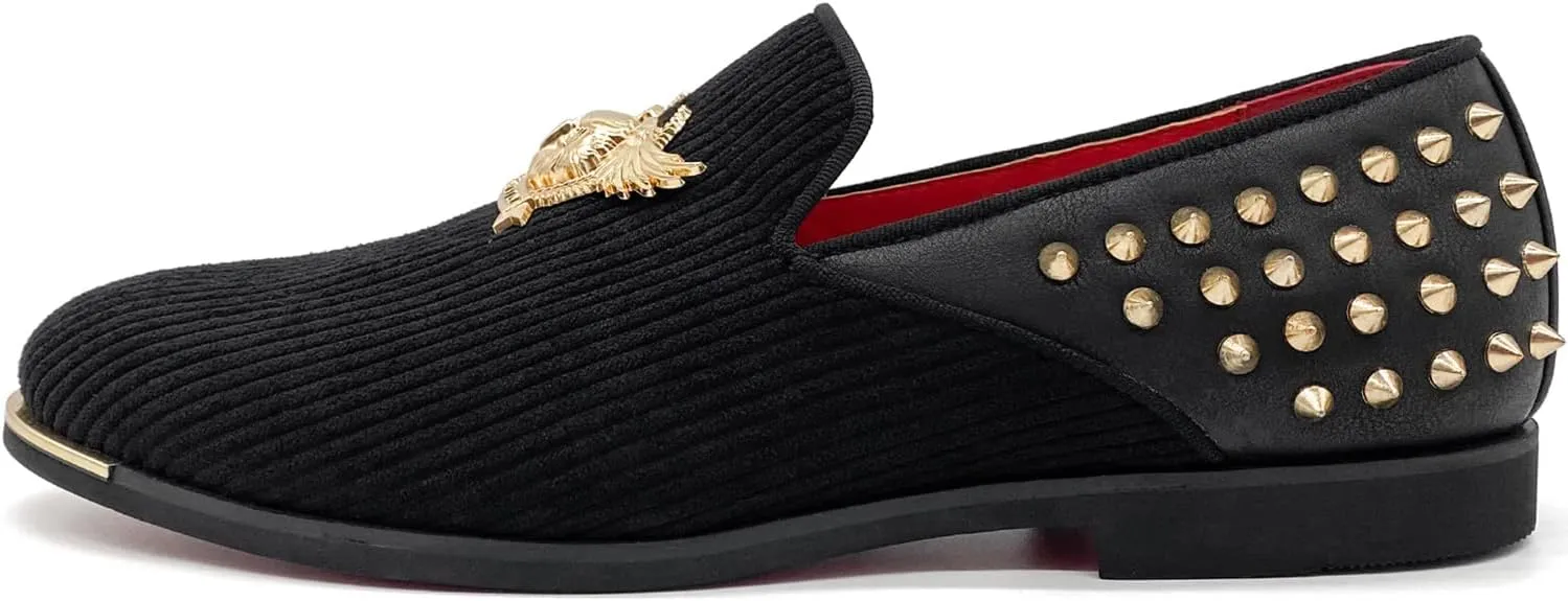 Men's Loafers Vintage Slip on Suede Dress Shoes Velvet Dress Loafers Size 7-13