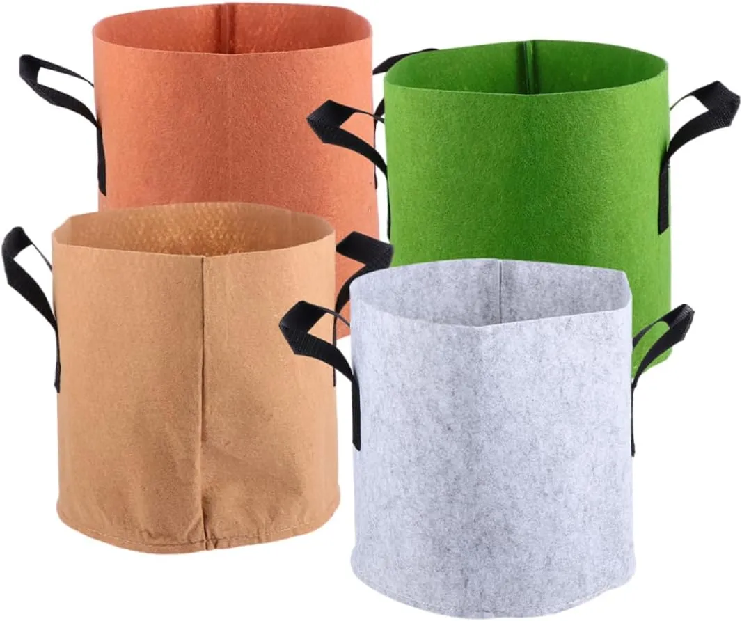 MERRYHAPY 10 Gallon Non-Woven Seedling Bag Shallow Grow Bags Root Formation Breathable Drainage Plant Growing Bags