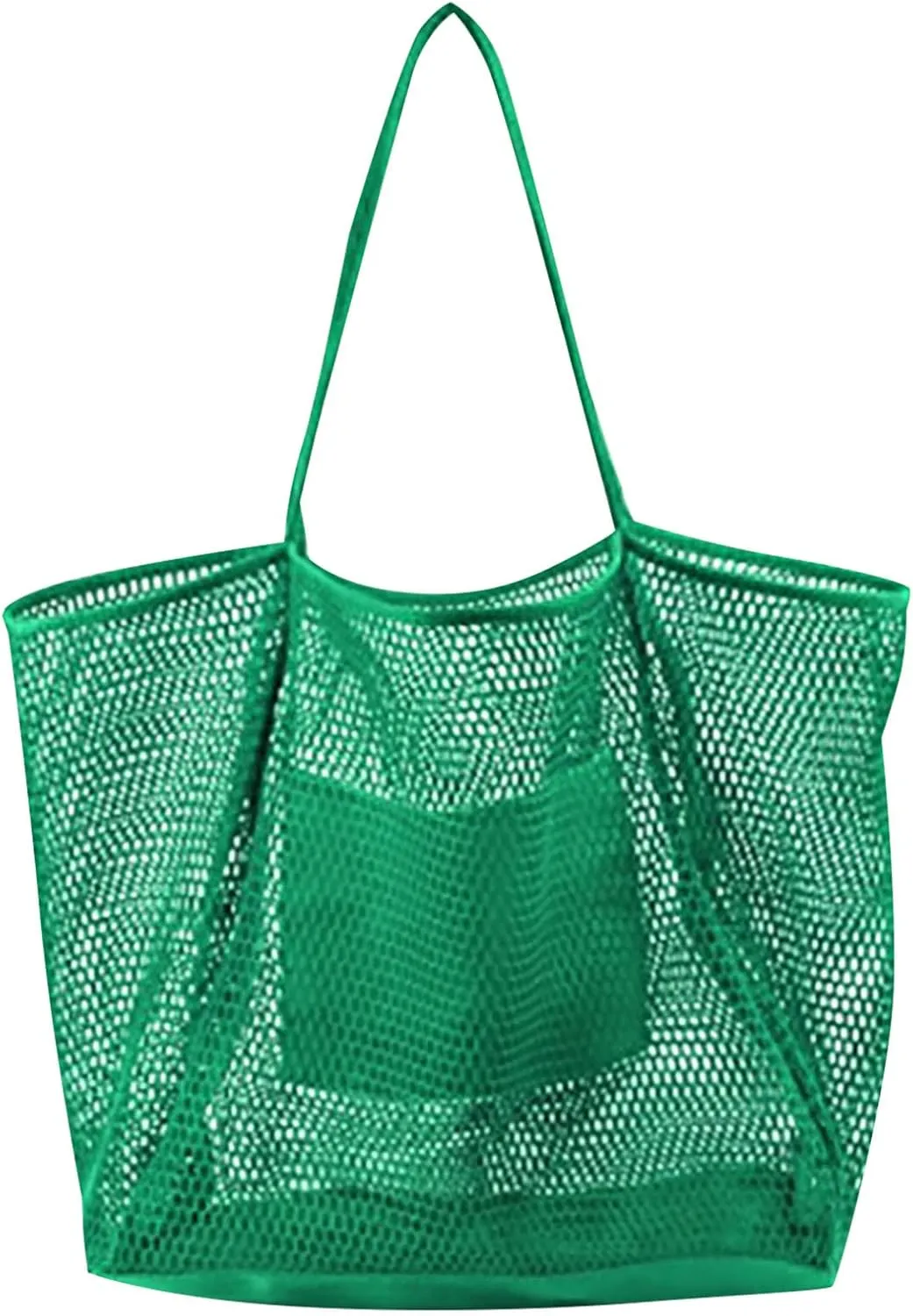 Mesh Beach Bag Tote Bag for Women Foldable Large Beach Tote Bag with Pockets Sandproof for Travel Vacation Gym