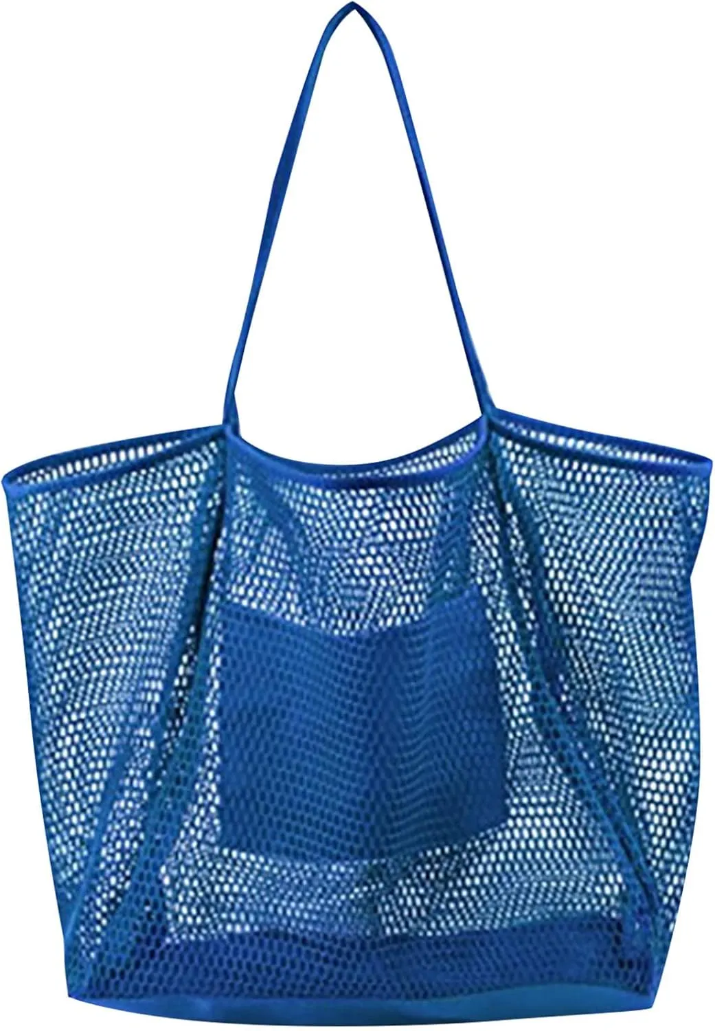 Mesh Beach Bag Tote Bag for Women Foldable Large Beach Tote Bag with Pockets Sandproof for Travel Vacation Gym