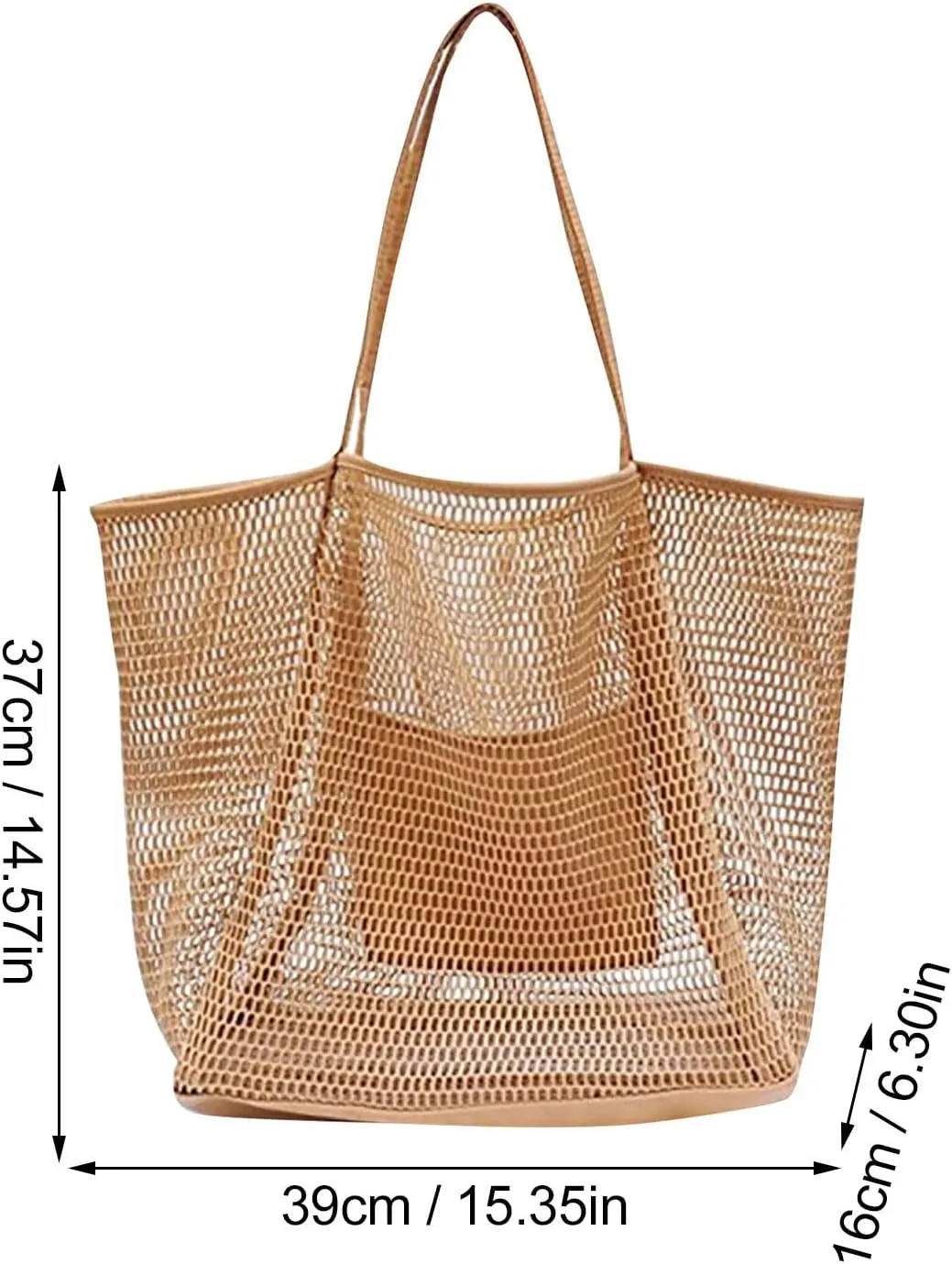 Mesh Beach Bag Tote Bag for Women Foldable Large Beach Tote Bag with Pockets Sandproof for Travel Vacation Gym