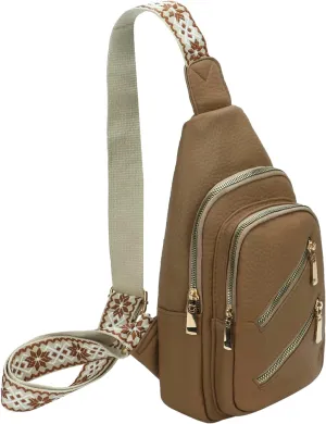 MICOM Sling Bag For Women，Crossbody Sling Backpack with PU Leather，Adjustable Crossbody Bags，CrossBody Purses for Travel