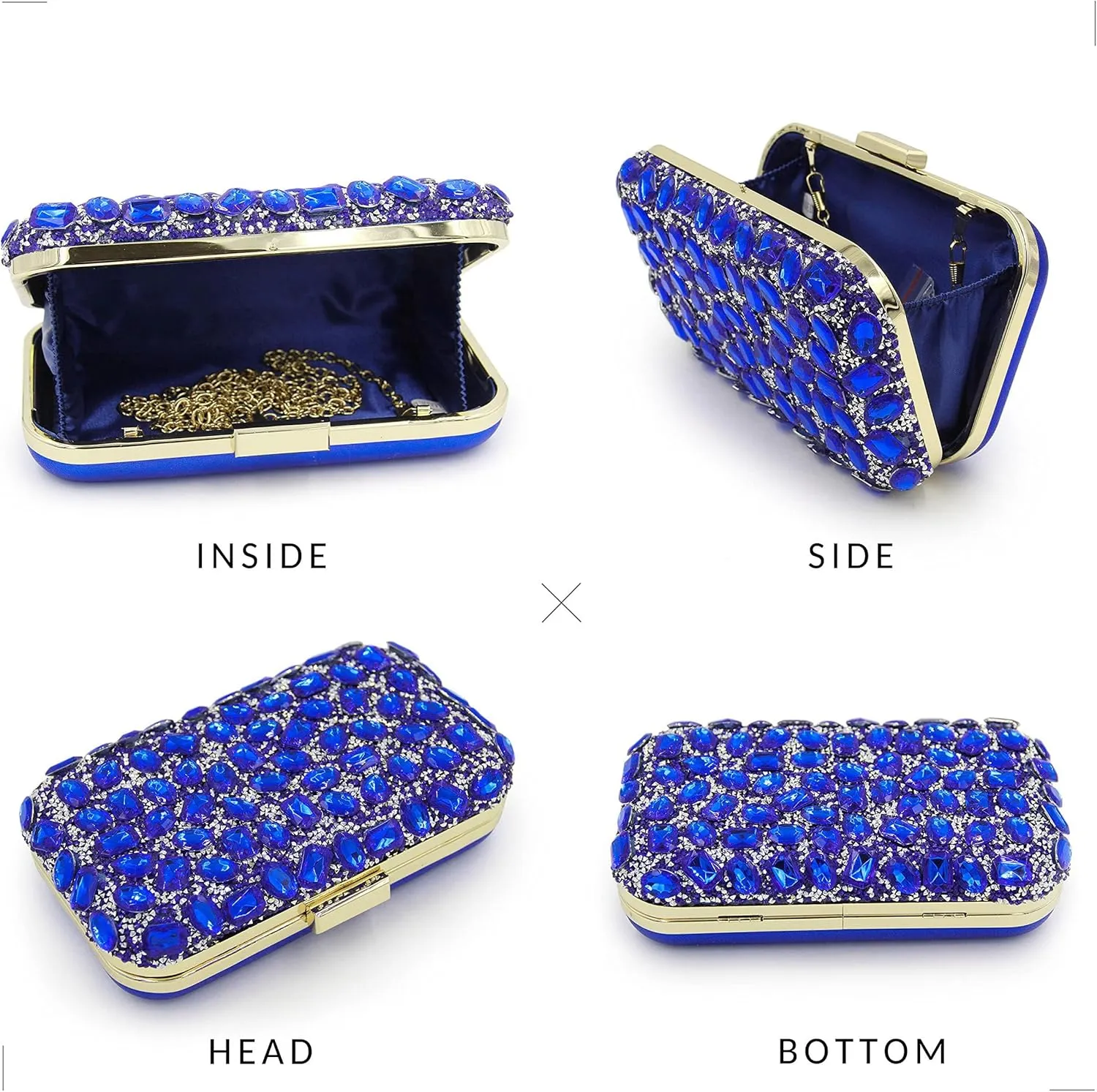 Milisente Clutch Purses For Women Crystal Clutches Evening Bags Gemstone Clutch Purse For Wedding Formal