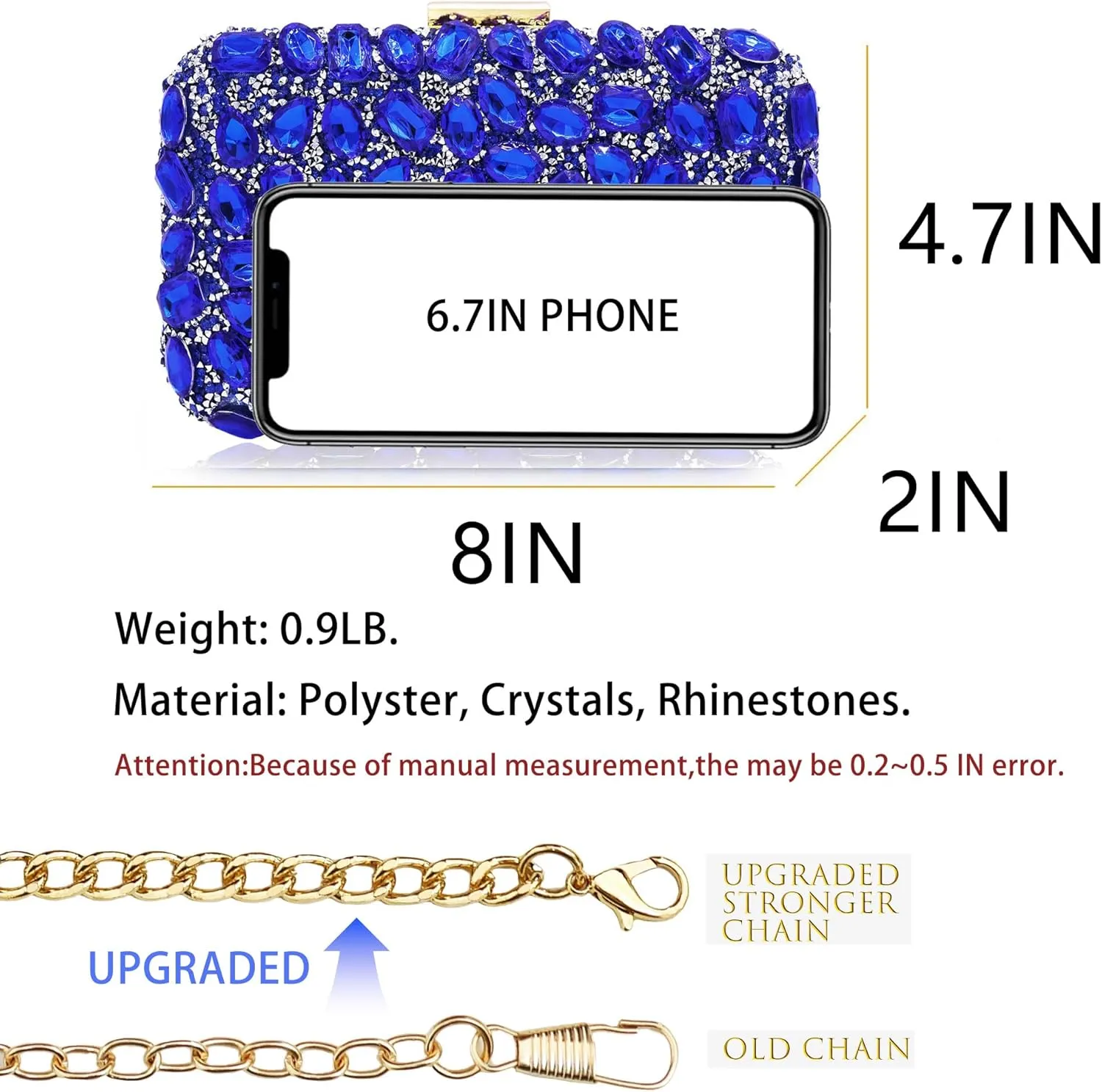 Milisente Clutch Purses For Women Crystal Clutches Evening Bags Gemstone Clutch Purse For Wedding Formal