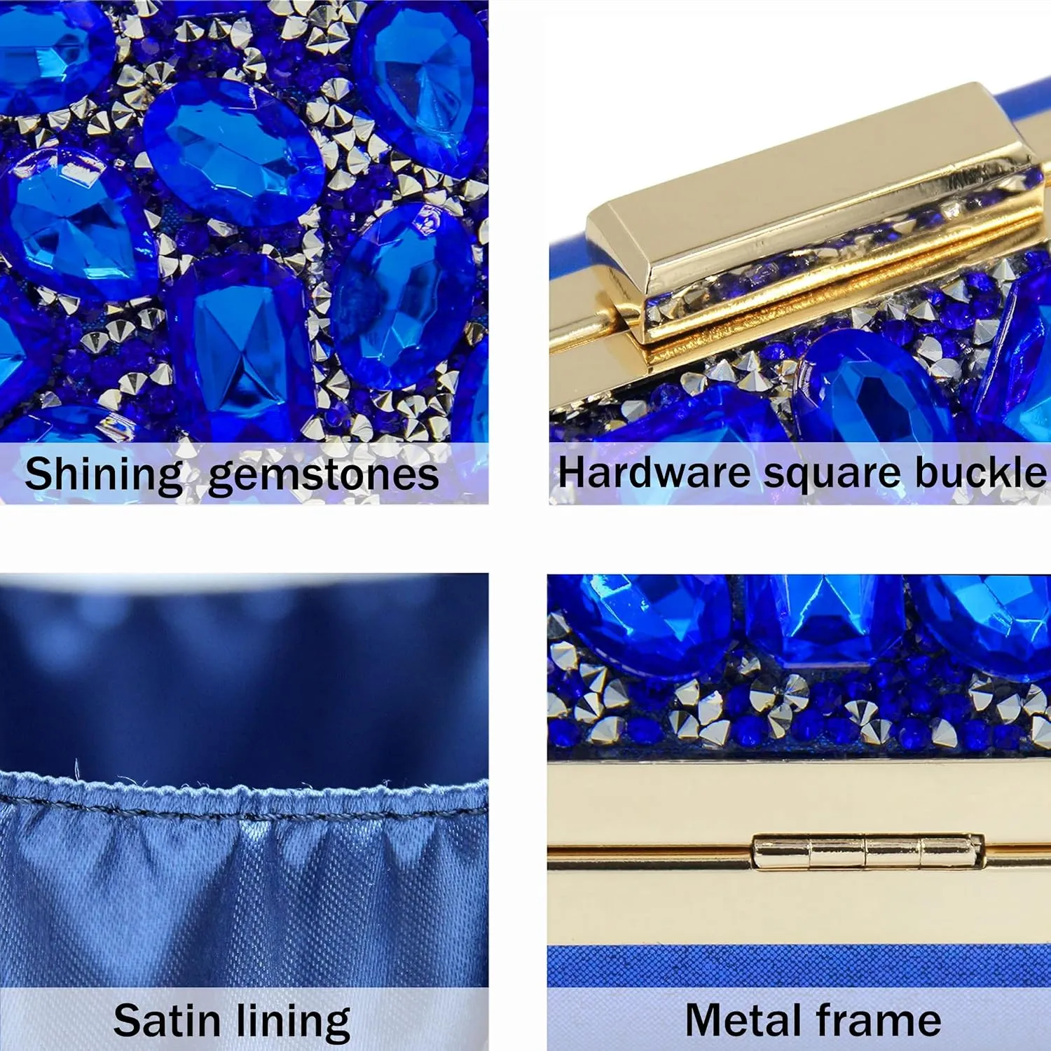 Milisente Clutch Purses For Women Crystal Clutches Evening Bags Gemstone Clutch Purse For Wedding Formal