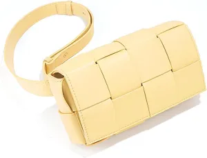 Mini Women's Weave Pack Convertible Crossbody,Cassette-Style Crossbody Waist Packs with Adjustable Belt