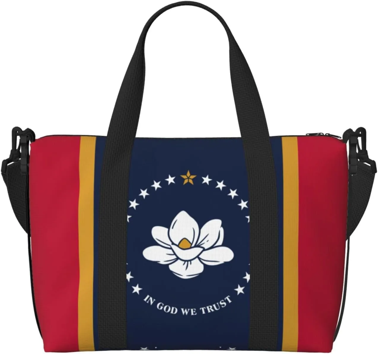 Mississippi State Flag Duffel Bags for Traveling - Lightweight Personal Item Travel Bags for Women, Gym Bags for Men