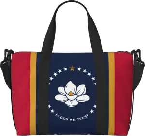 Mississippi State Flag Duffel Bags for Traveling - Lightweight Personal Item Travel Bags for Women, Gym Bags for Men