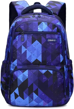 MITOWERMI Kids' Backpack for Boys Girls Elementary School Bags for Boys Bookbags Primary Students Children Backpack Dark Blue Geometric