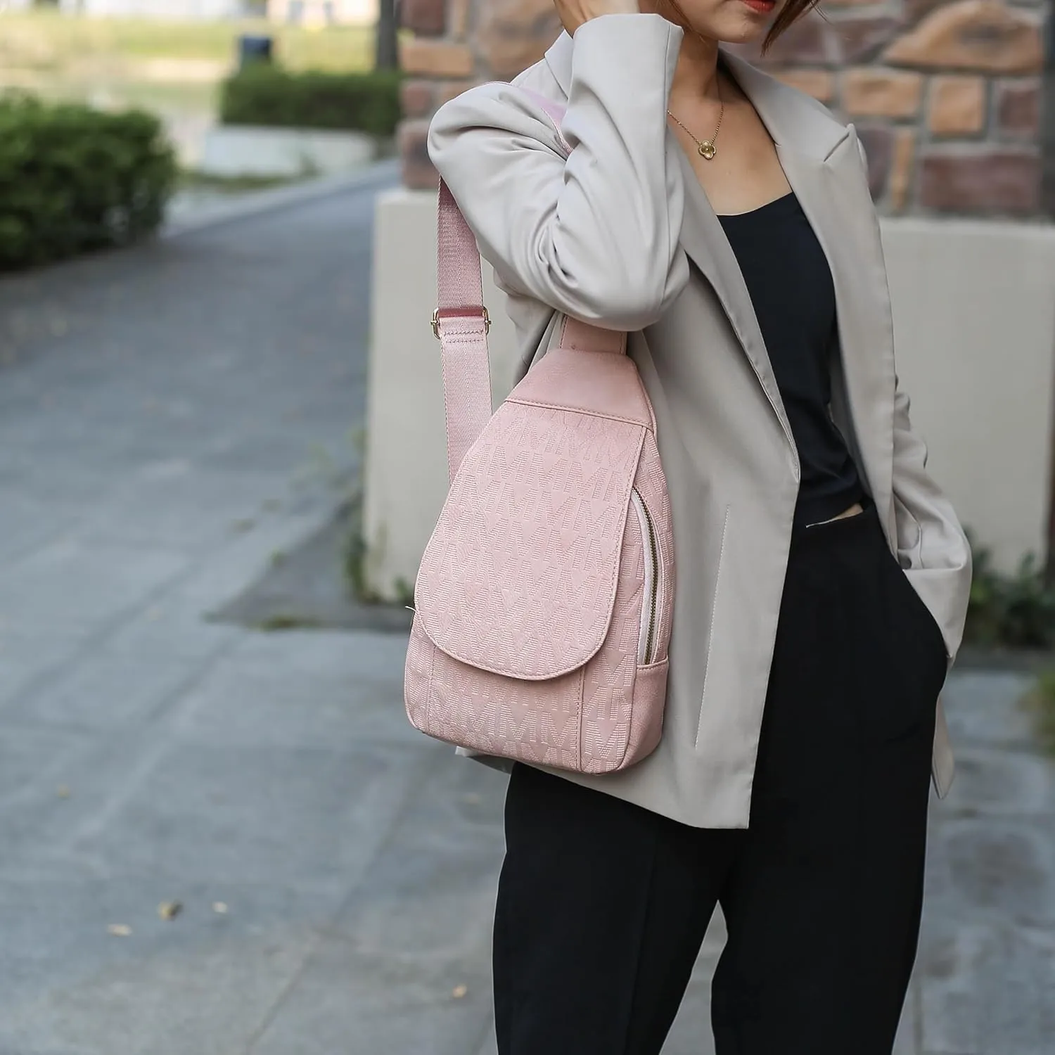 MKF Collection Sling Bag for Women, Trendy Shoulder bag Crossover Backpack Purses Fanny Pack