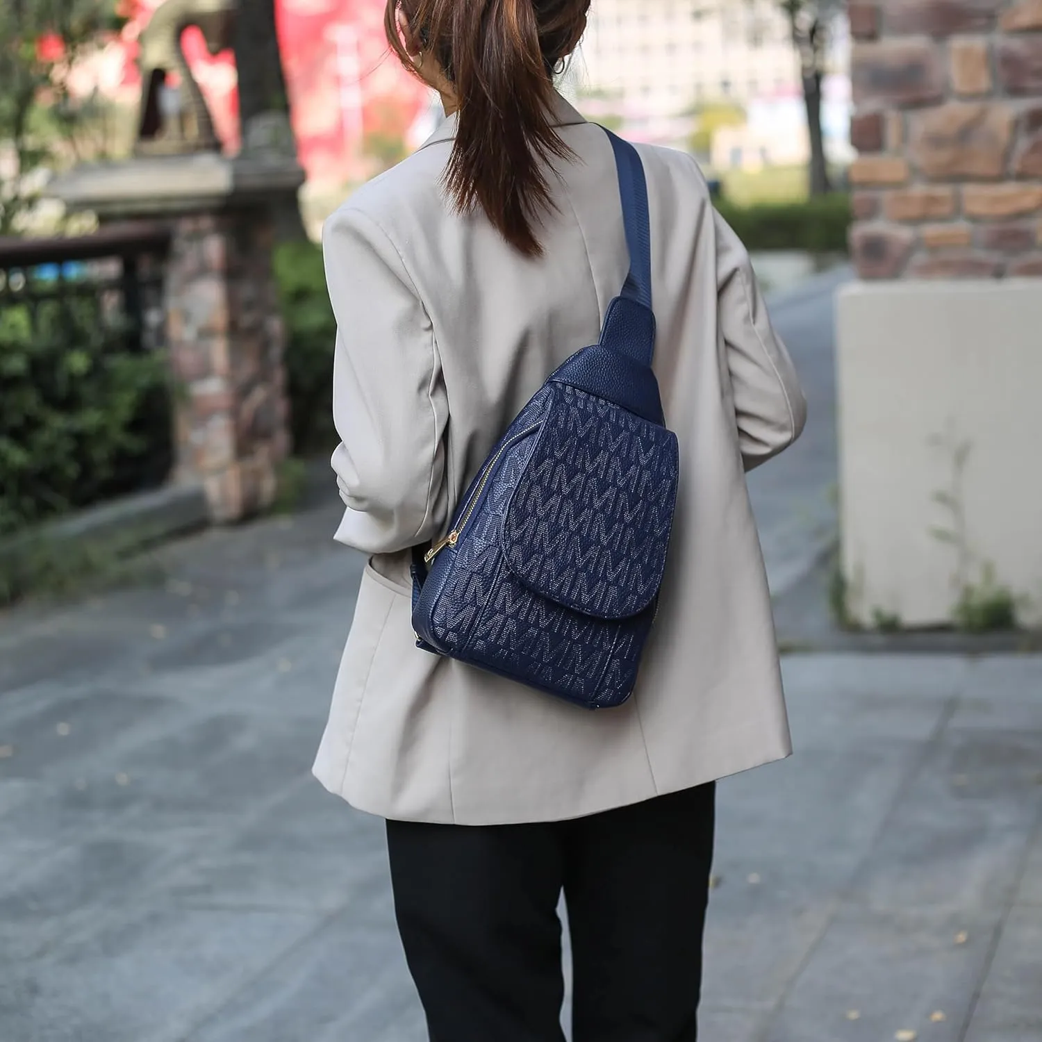MKF Collection Sling Bag for Women, Trendy Shoulder bag Crossover Backpack Purses Fanny Pack