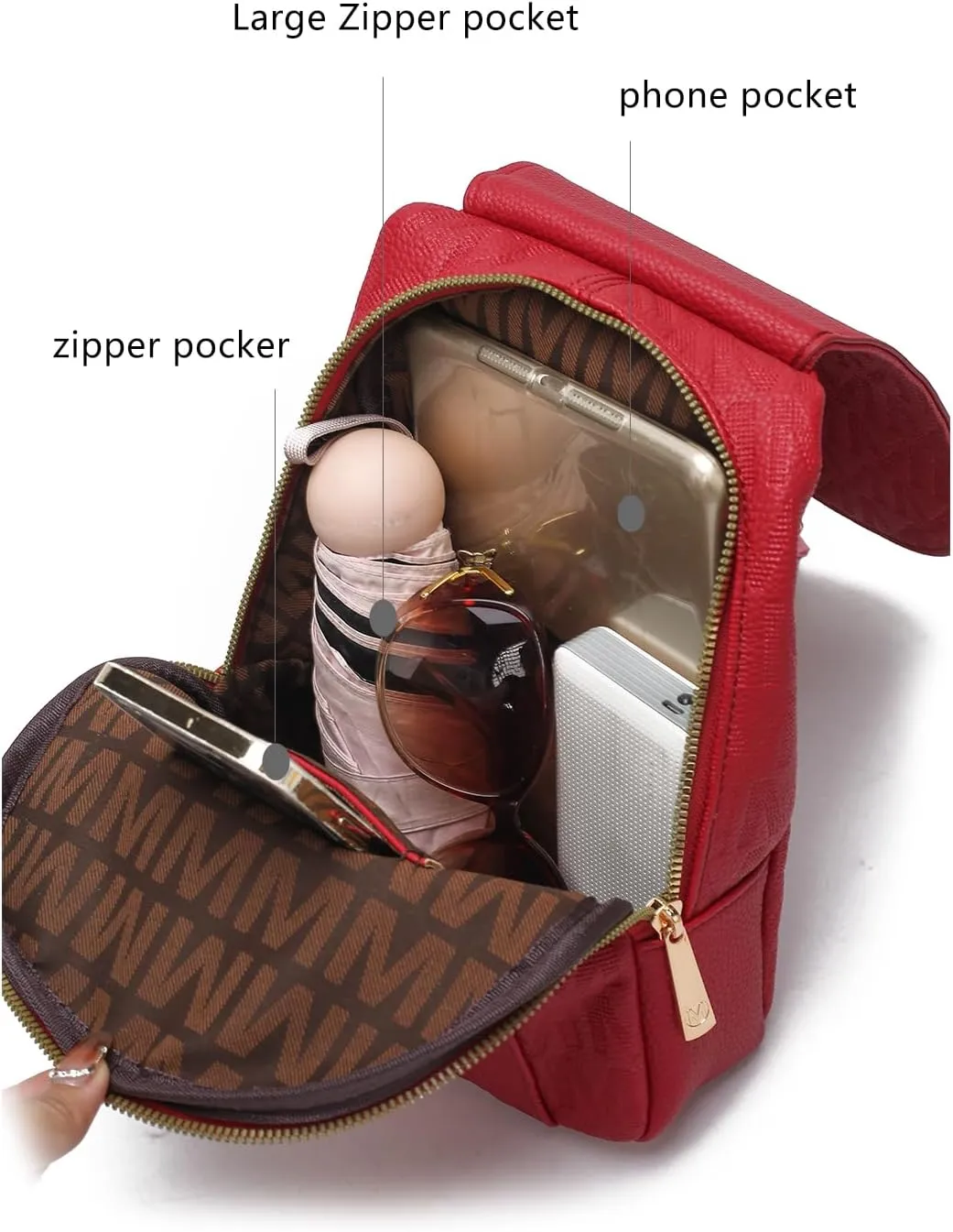 MKF Collection Sling Bag for Women, Trendy Shoulder bag Crossover Backpack Purses Fanny Pack