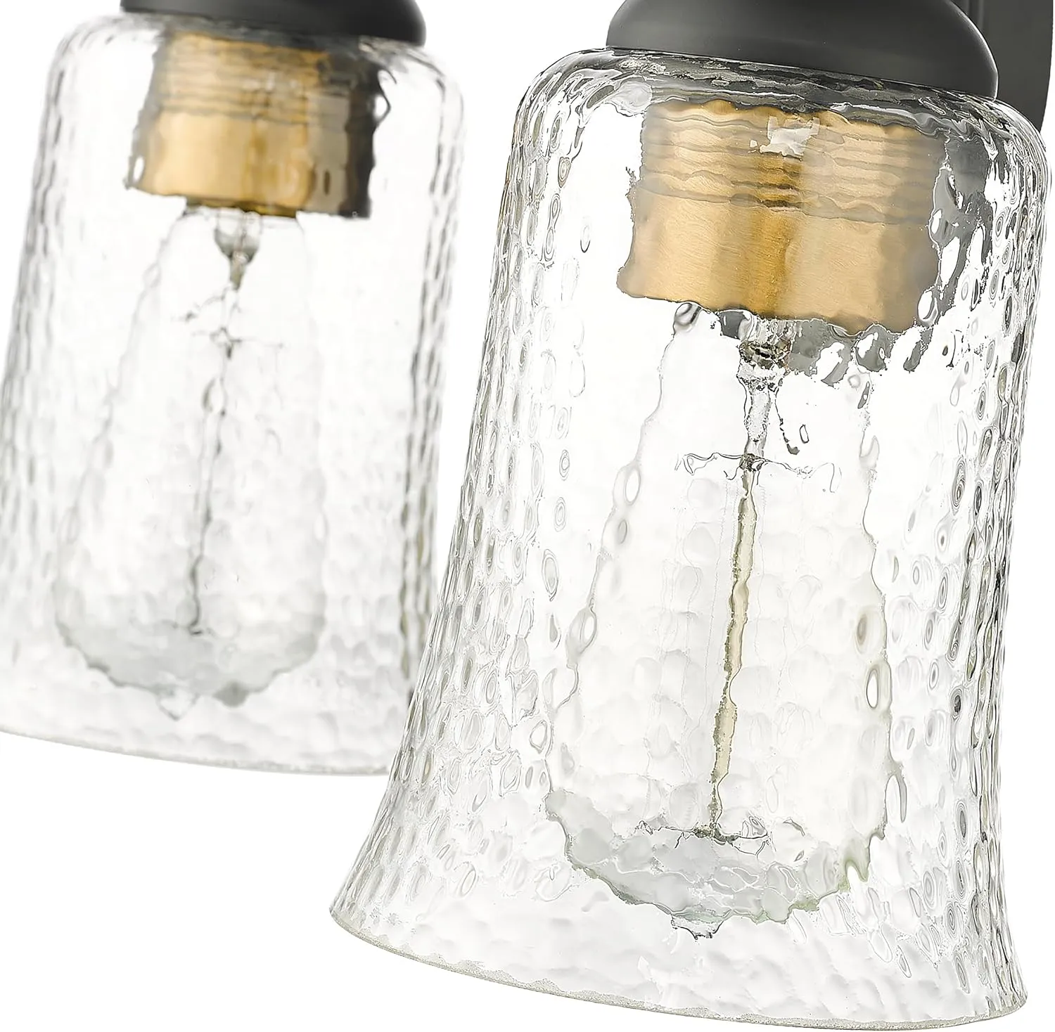 ML Lighting | Abilene Collection | 10102-MB | 2 Light Vanity in Matte Black Finish with Clear Chiseled Glass Shade | Versatile Design That adds High-End Texture and Elegance to Your Bathroom