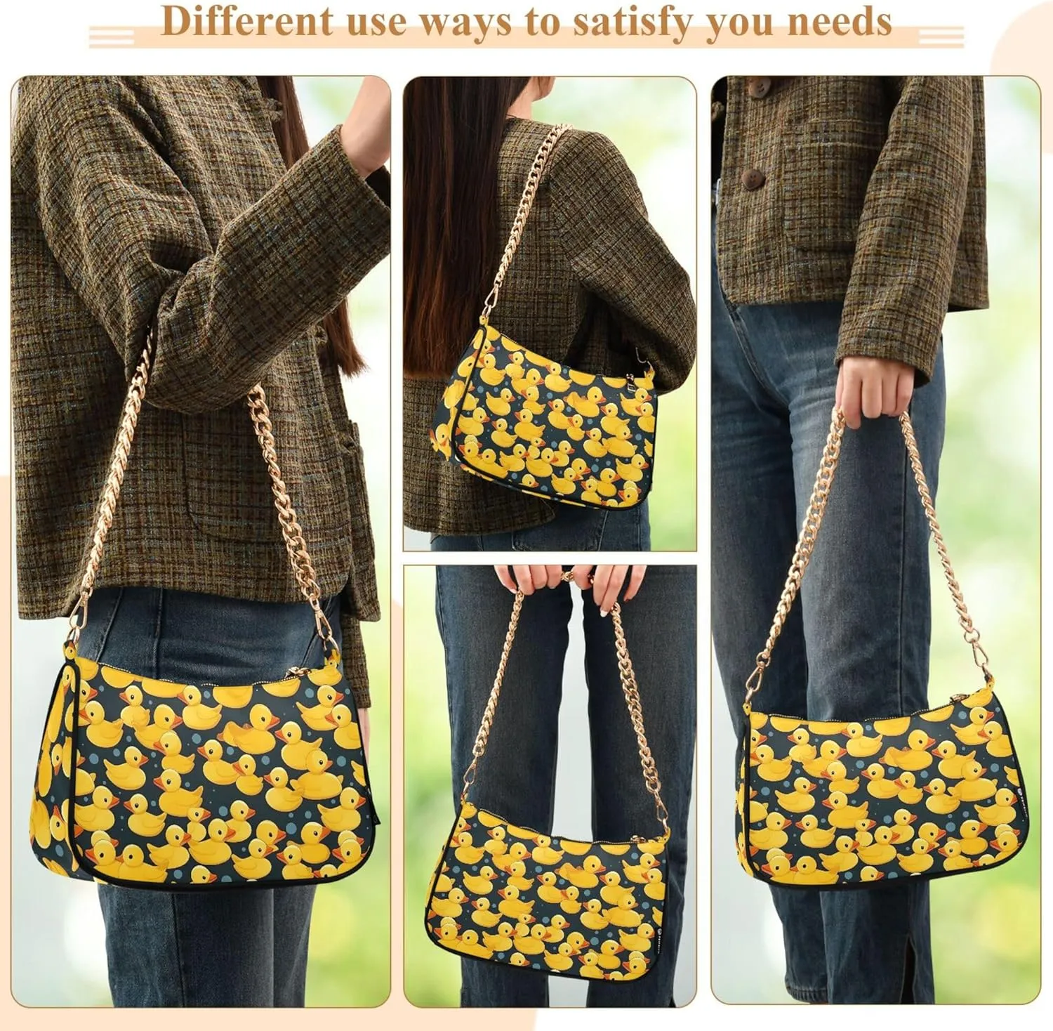 MNSRUU Handbag Purses Women Cut Chain Shoulder bag