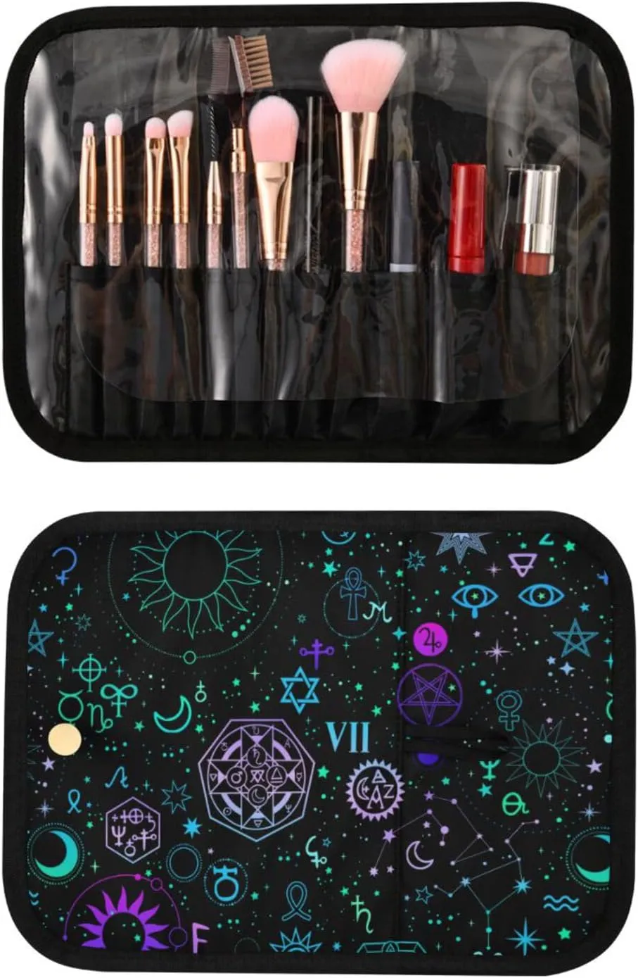 MNSRUU Toiletry Bag Galaxy Symbols Boho Hanging Makeup Bag for Toiletries 3 PCS Travel Toiletry Organizer Bags Portable Clear Toiletry Kit