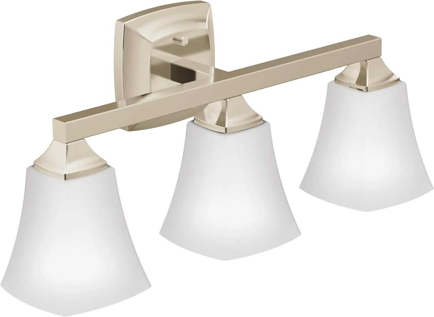Moen YB5163NL Voss 3-Light Dual-Mount Bath Bathroom Vanity Fixture with Frosted Glass, Polished Nickel