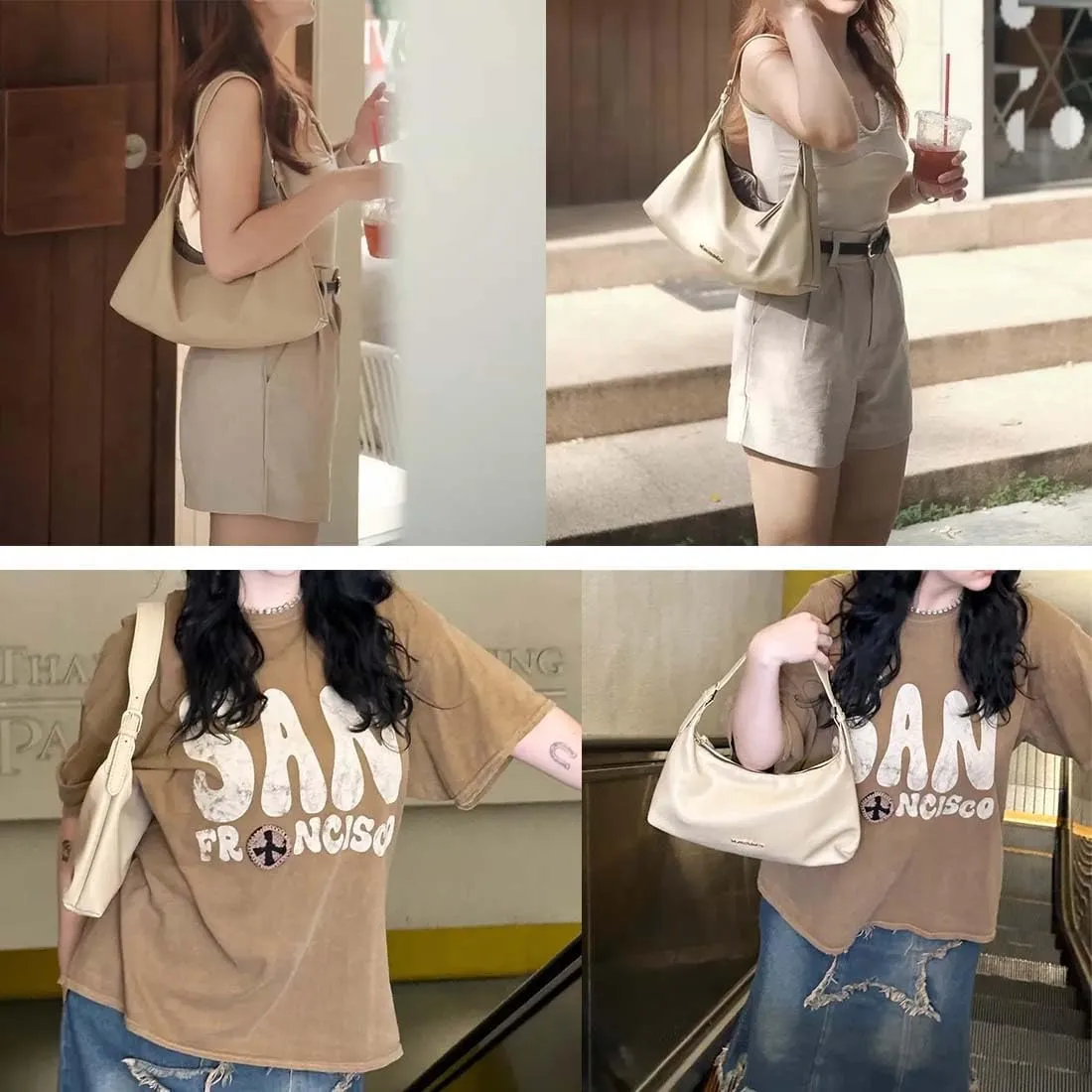 Montana West MEDIUM Shoulder Purses for Women Crescent Hobo Bags Trendy Purses