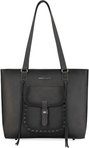 Montana West Western Two-Tone Large Tote Bag for Women Vintage Top Handle Ladies Shoulder Bags