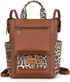 Montana West Wrangler Leopard Backpack Purse for Women Ladies Convertible Stylish Anti Theft Purse with Adjustable Strap