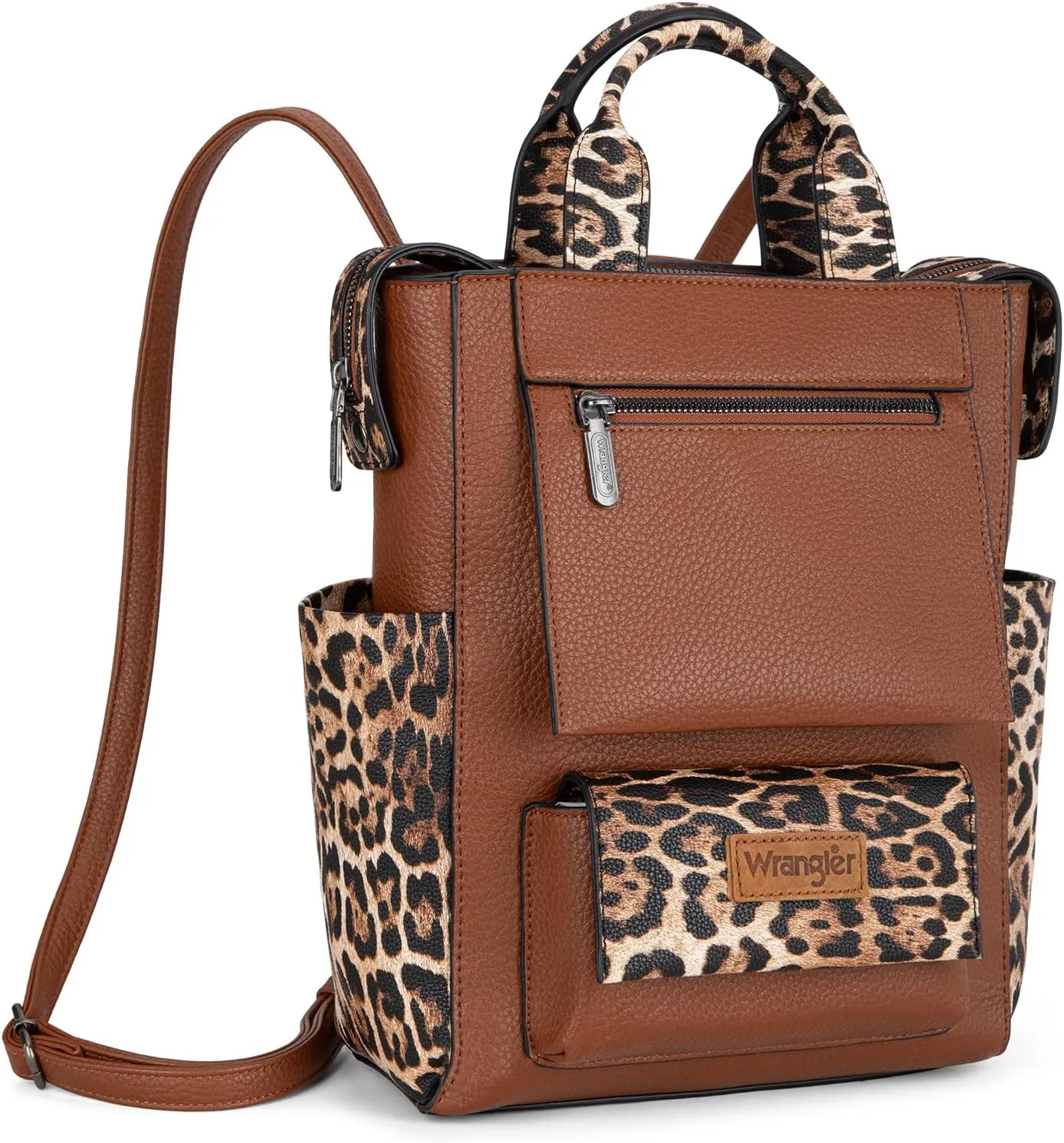 Montana West Wrangler Leopard Backpack Purse for Women Ladies Convertible Stylish Anti Theft Purse with Adjustable Strap