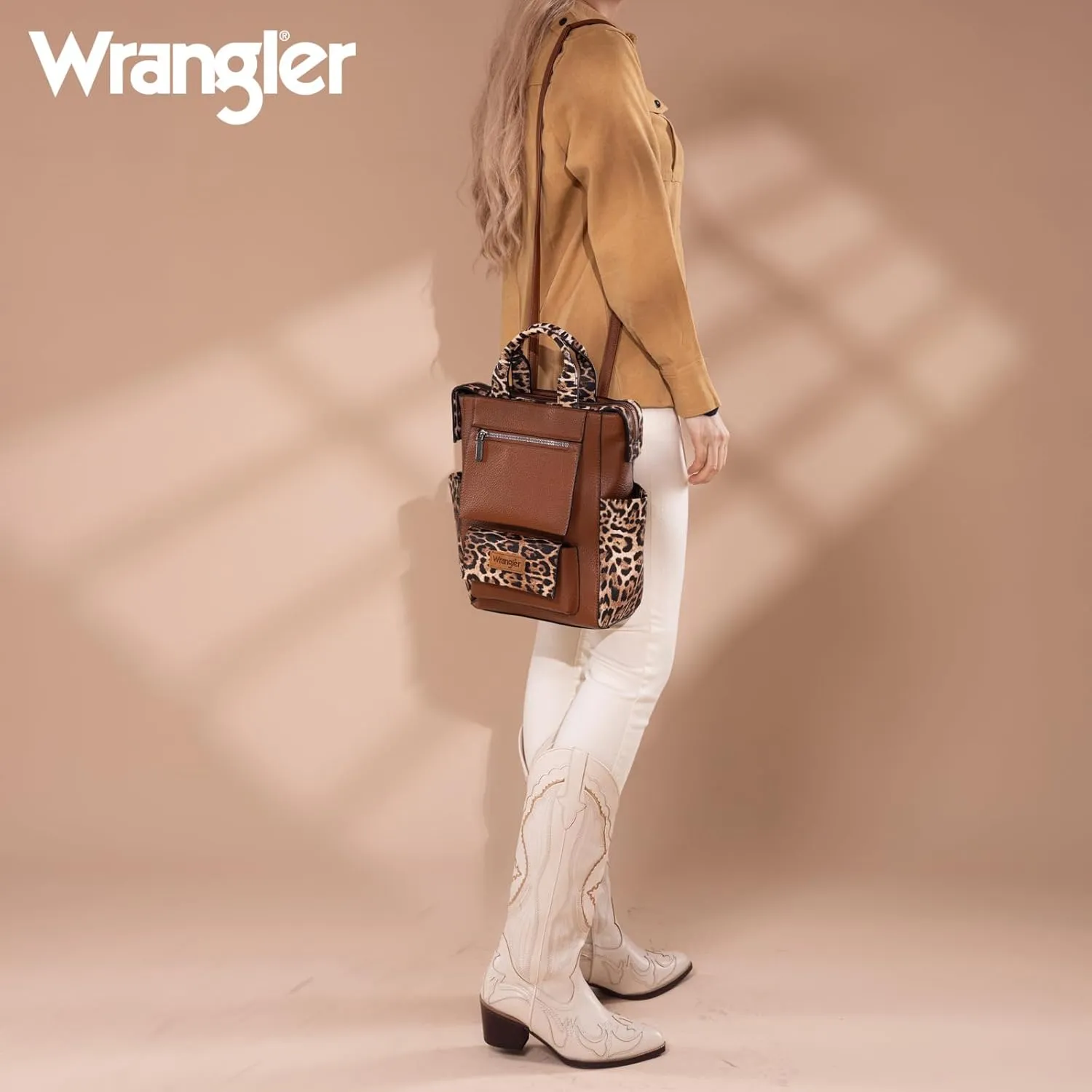 Montana West Wrangler Leopard Backpack Purse for Women Ladies Convertible Stylish Anti Theft Purse with Adjustable Strap