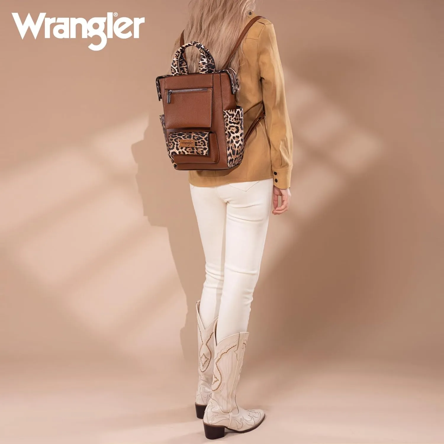 Montana West Wrangler Leopard Backpack Purse for Women Ladies Convertible Stylish Anti Theft Purse with Adjustable Strap