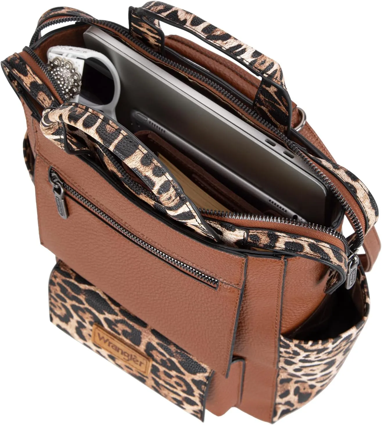 Montana West Wrangler Leopard Backpack Purse for Women Ladies Convertible Stylish Anti Theft Purse with Adjustable Strap
