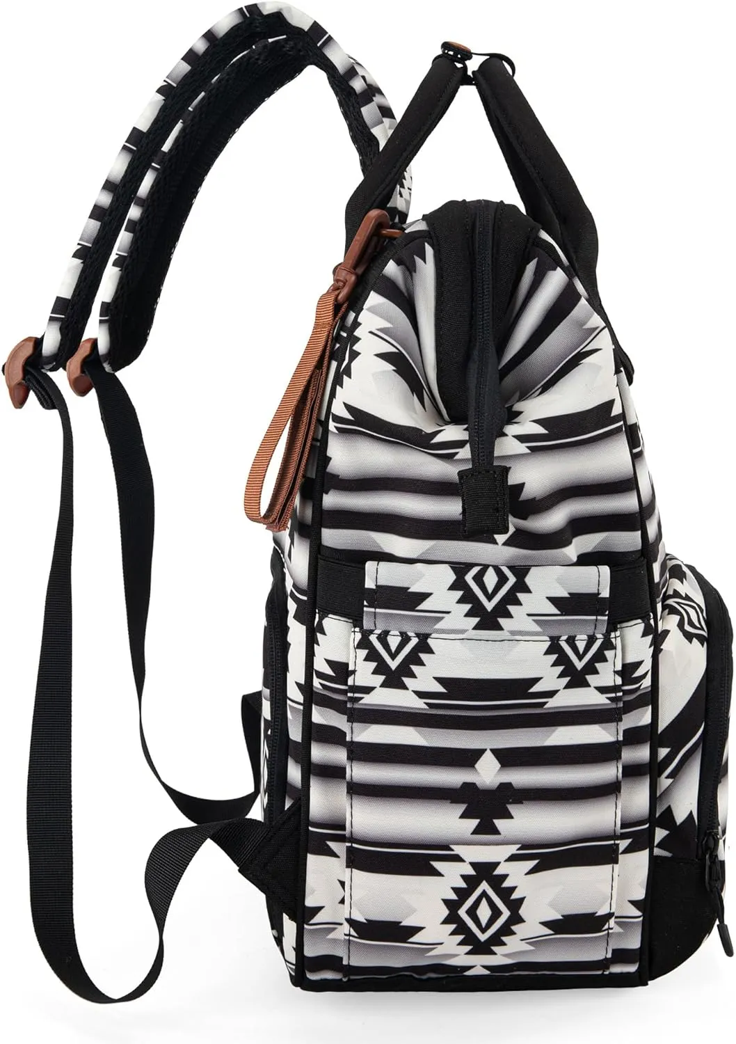 Montana West x Wrangler Diaper Bag Backpack Aztec Travel Backpack Purses Western Multi-Function Baby Bags for Mom with Waterproof Insulated Pockets
