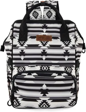 Montana West x Wrangler Diaper Bag Backpack Aztec Travel Backpack Purses Western Multi-Function Baby Bags for Mom with Waterproof Insulated Pockets