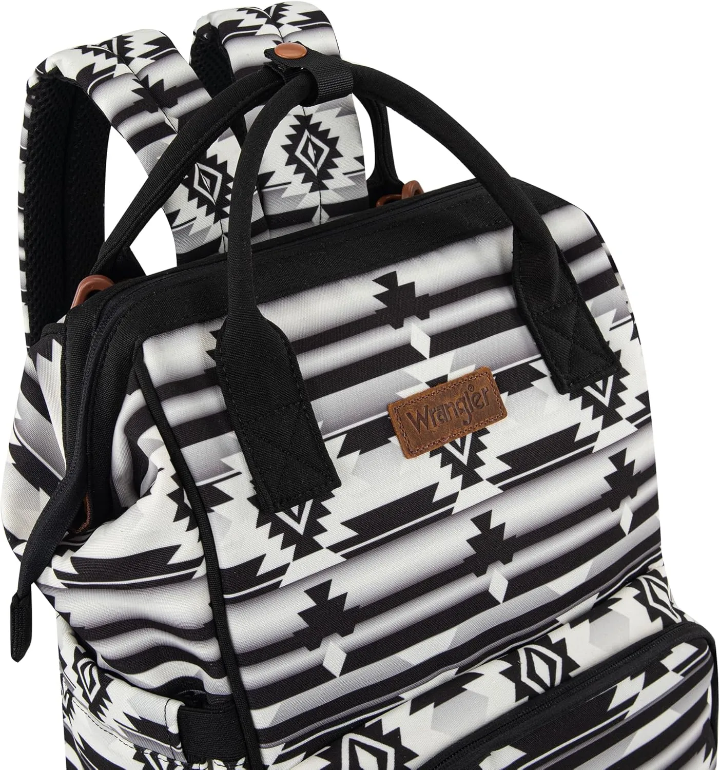 Montana West x Wrangler Diaper Bag Backpack Aztec Travel Backpack Purses Western Multi-Function Baby Bags for Mom with Waterproof Insulated Pockets