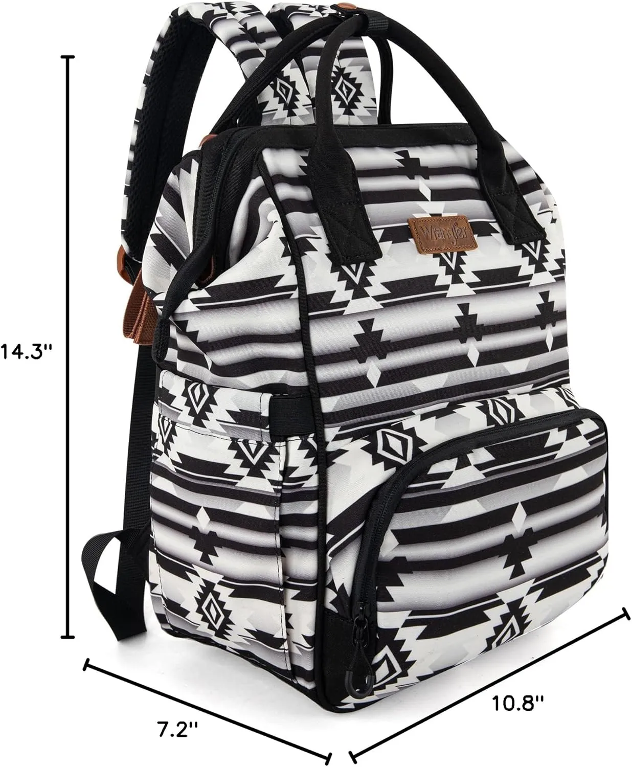 Montana West x Wrangler Diaper Bag Backpack Aztec Travel Backpack Purses Western Multi-Function Baby Bags for Mom with Waterproof Insulated Pockets