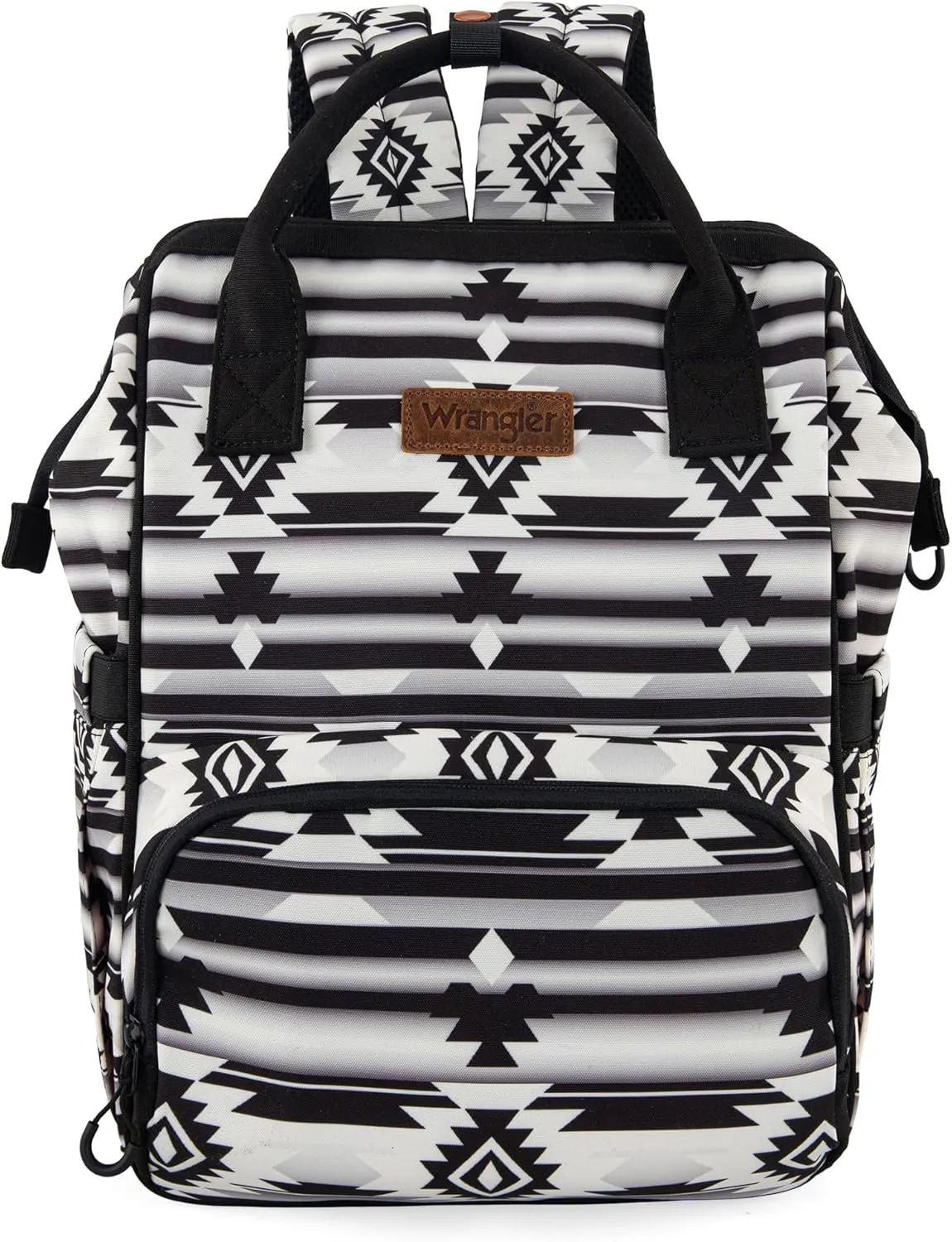 Montana West x Wrangler Diaper Bag Backpack Aztec Travel Backpack Purses Western Multi-Function Baby Bags for Mom with Waterproof Insulated Pockets